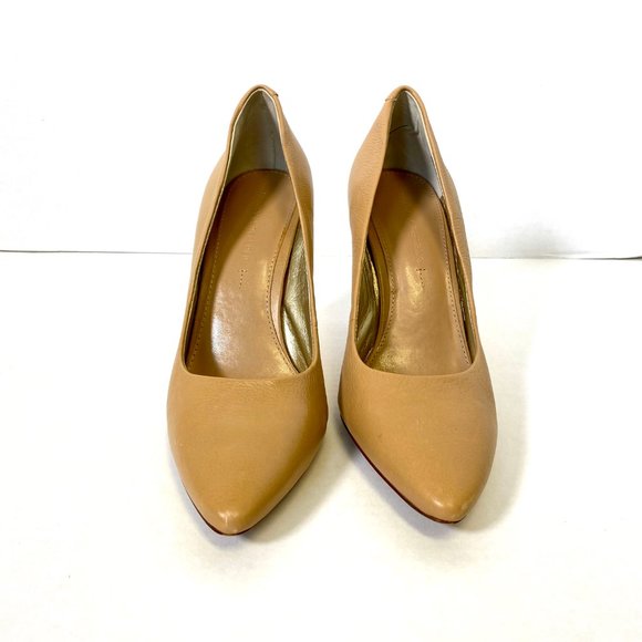 Banana Republic 9 Leather Pumps Heels Nude Tan - Picture 4 of 11